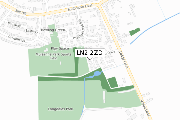 LN2 2ZD map - large scale - OS Open Zoomstack (Ordnance Survey)