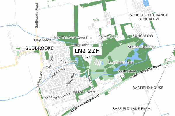 LN2 2ZH map - small scale - OS Open Zoomstack (Ordnance Survey)