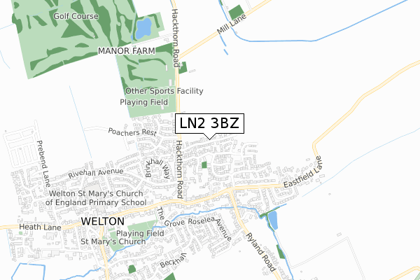 LN2 3BZ map - small scale - OS Open Zoomstack (Ordnance Survey) LN2 3BZ map - small scale - OS Open Zoomstack (Ordnance Survey)