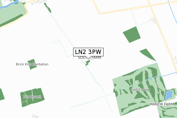 LN2 3PW map - small scale - OS Open Zoomstack (Ordnance Survey)