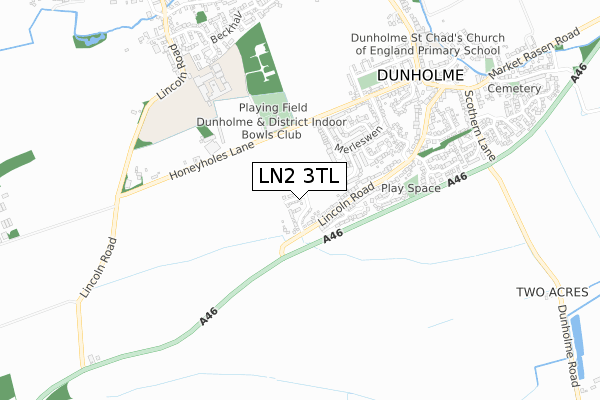 LN2 3TL map - small scale - OS Open Zoomstack (Ordnance Survey)