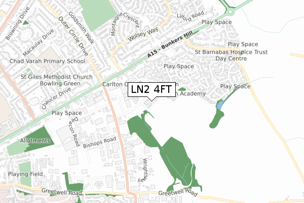 LN2 4FT map - small scale - OS Open Zoomstack (Ordnance Survey)