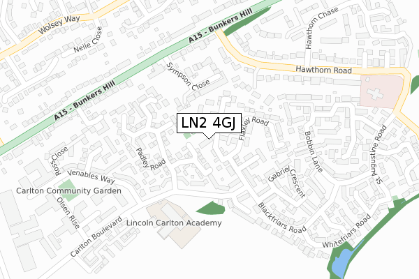 LN2 4GJ map - large scale - OS Open Zoomstack (Ordnance Survey)