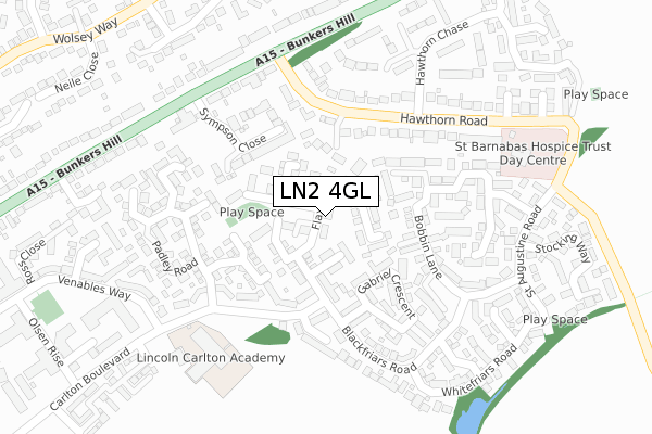 LN2 4GL map - large scale - OS Open Zoomstack (Ordnance Survey)