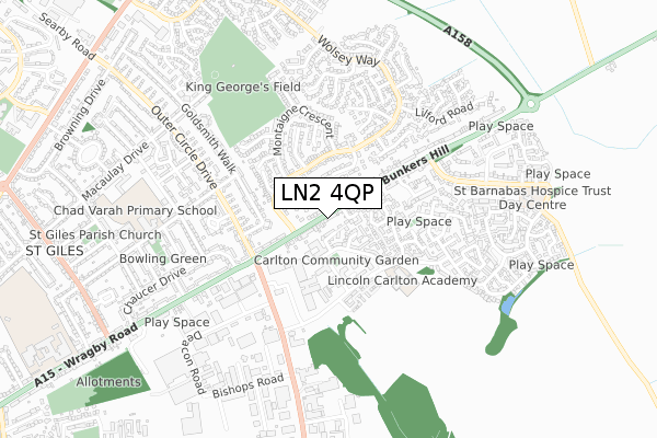 LN2 4QP map - small scale - OS Open Zoomstack (Ordnance Survey)