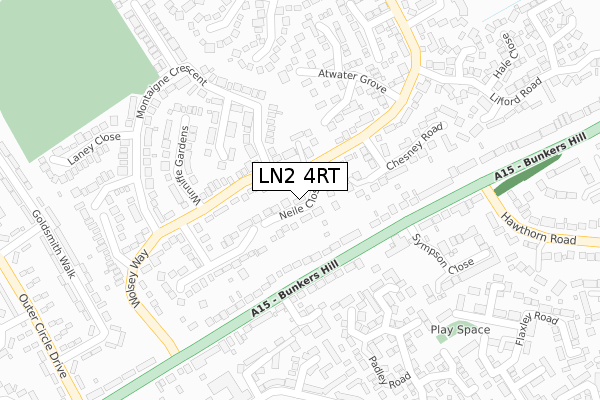 LN2 4RT map - large scale - OS Open Zoomstack (Ordnance Survey)