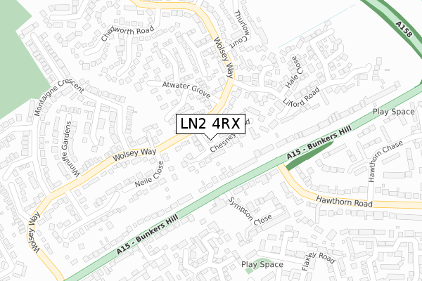 LN2 4RX map - large scale - OS Open Zoomstack (Ordnance Survey)