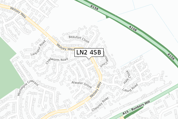 LN2 4SB map - large scale - OS Open Zoomstack (Ordnance Survey)