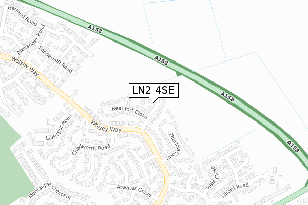 LN2 4SE map - large scale - OS Open Zoomstack (Ordnance Survey)