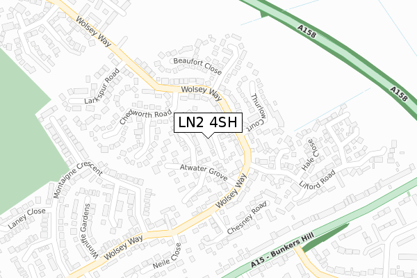 LN2 4SH map - large scale - OS Open Zoomstack (Ordnance Survey)