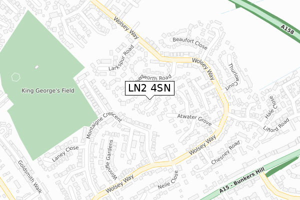 LN2 4SN map - large scale - OS Open Zoomstack (Ordnance Survey)