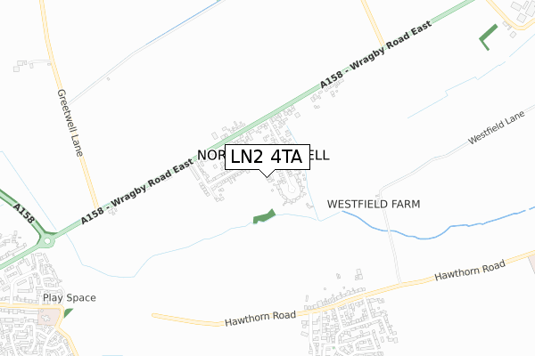 LN2 4TA map - small scale - OS Open Zoomstack (Ordnance Survey)