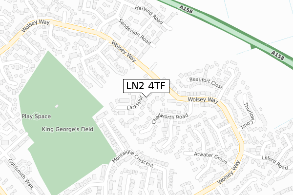LN2 4TF map - large scale - OS Open Zoomstack (Ordnance Survey)