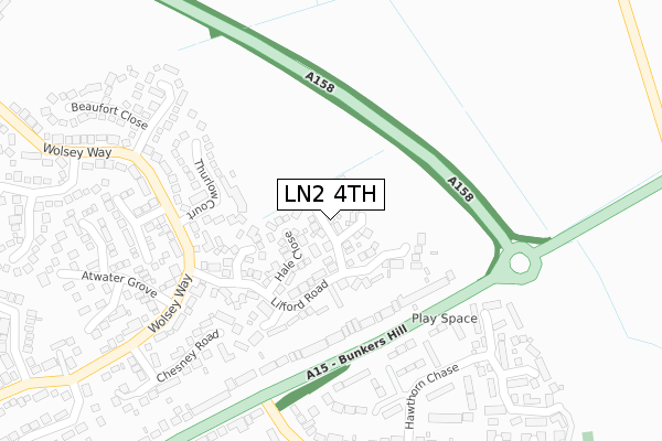 LN2 4TH map - large scale - OS Open Zoomstack (Ordnance Survey)