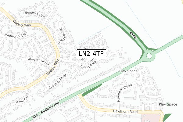 LN2 4TP map - large scale - OS Open Zoomstack (Ordnance Survey)