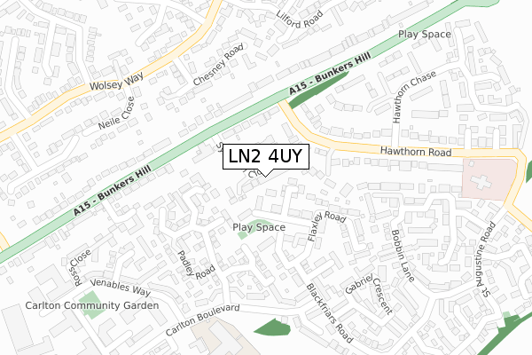 LN2 4UY map - large scale - OS Open Zoomstack (Ordnance Survey)