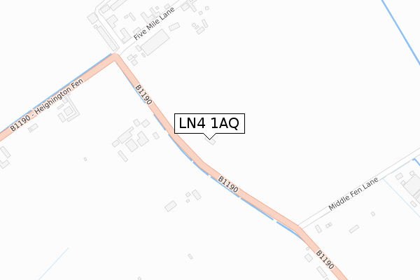 LN4 1AQ map - large scale - OS Open Zoomstack (Ordnance Survey)