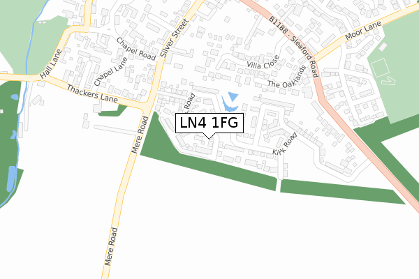 LN4 1FG map - large scale - OS Open Zoomstack (Ordnance Survey)