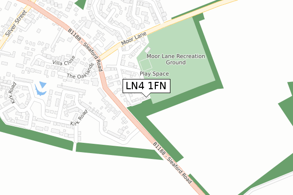 LN4 1FN map - large scale - OS Open Zoomstack (Ordnance Survey)