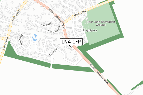 LN4 1FP map - large scale - OS Open Zoomstack (Ordnance Survey)