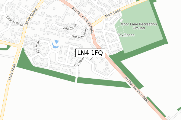 LN4 1FQ map - large scale - OS Open Zoomstack (Ordnance Survey)