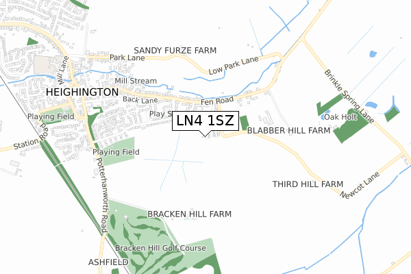 LN4 1SZ map - small scale - OS Open Zoomstack (Ordnance Survey)