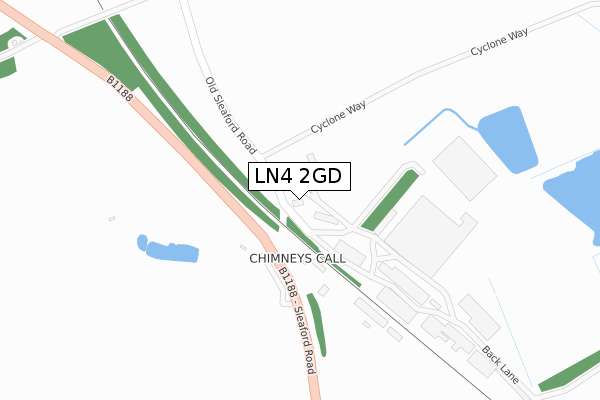 LN4 2GD map - large scale - OS Open Zoomstack (Ordnance Survey)