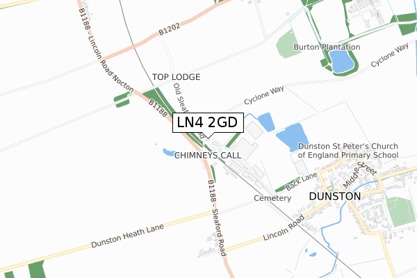 LN4 2GD map - small scale - OS Open Zoomstack (Ordnance Survey)