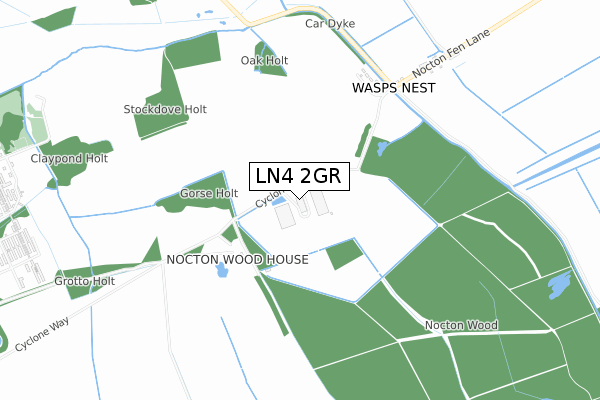 LN4 2GR map - small scale - OS Open Zoomstack (Ordnance Survey)