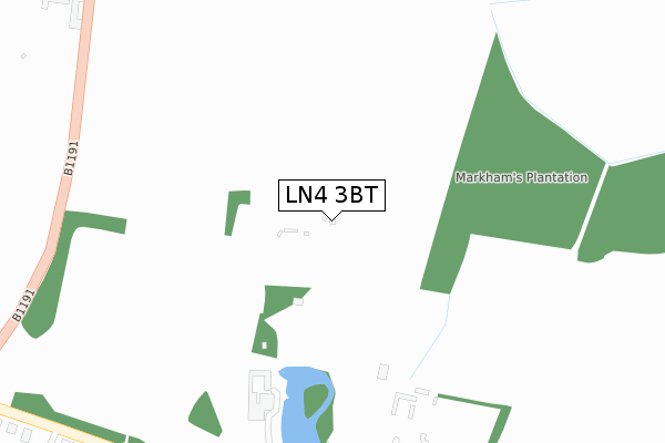 LN4 3BT map - large scale - OS Open Zoomstack (Ordnance Survey)