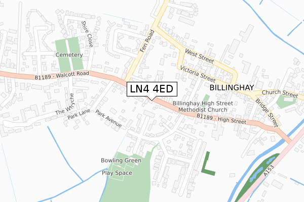 LN4 4ED map - large scale - OS Open Zoomstack (Ordnance Survey)