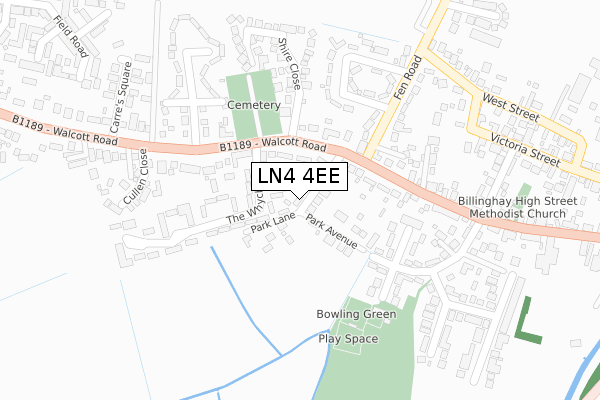 LN4 4EE map - large scale - OS Open Zoomstack (Ordnance Survey)