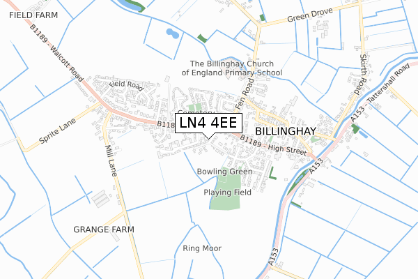 LN4 4EE map - small scale - OS Open Zoomstack (Ordnance Survey)