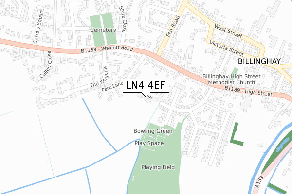 LN4 4EF map - large scale - OS Open Zoomstack (Ordnance Survey)