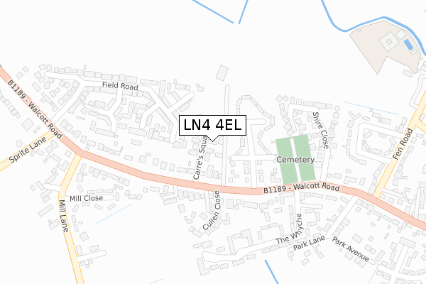 LN4 4EL map - large scale - OS Open Zoomstack (Ordnance Survey)
