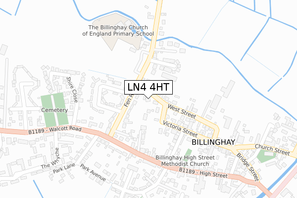 LN4 4HT map - large scale - OS Open Zoomstack (Ordnance Survey)