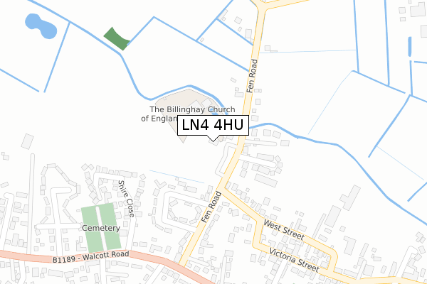 LN4 4HU map - large scale - OS Open Zoomstack (Ordnance Survey)