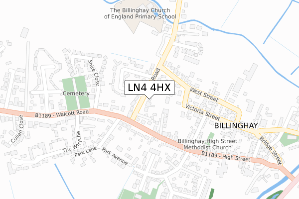 LN4 4HX map - large scale - OS Open Zoomstack (Ordnance Survey)