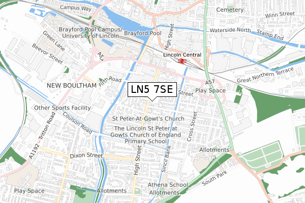 LN5 7SE map - small scale - OS Open Zoomstack (Ordnance Survey) LN5 7SE map - small scale - OS Open Zoomstack (Ordnance Survey)