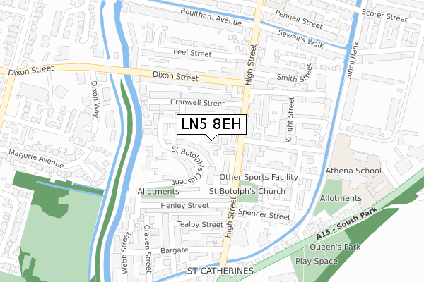 LN5 8EH map - large scale - OS Open Zoomstack (Ordnance Survey)