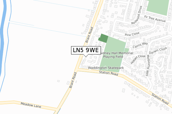 LN5 9WE map - large scale - OS Open Zoomstack (Ordnance Survey)