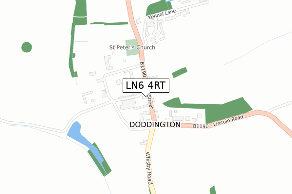 LN6 4RT map - large scale - OS Open Zoomstack (Ordnance Survey)