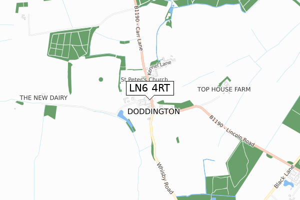 LN6 4RT map - small scale - OS Open Zoomstack (Ordnance Survey)