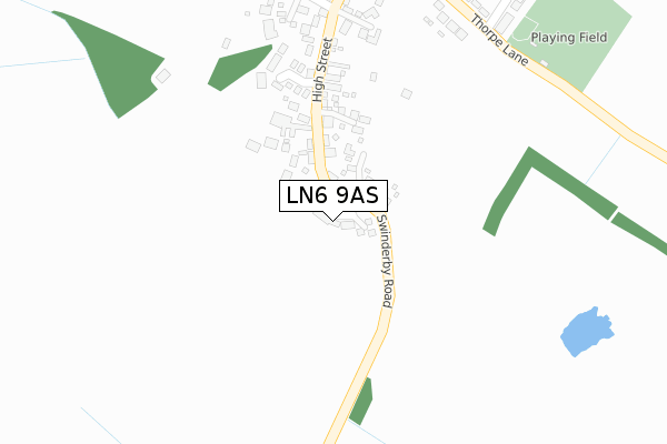 LN6 9AS map - large scale - OS Open Zoomstack (Ordnance Survey)