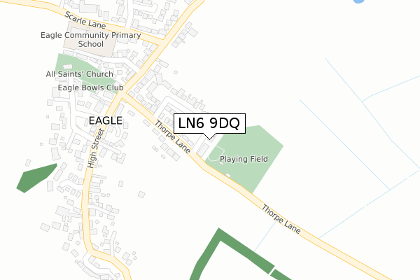 LN6 9DQ map - large scale - OS Open Zoomstack (Ordnance Survey)
