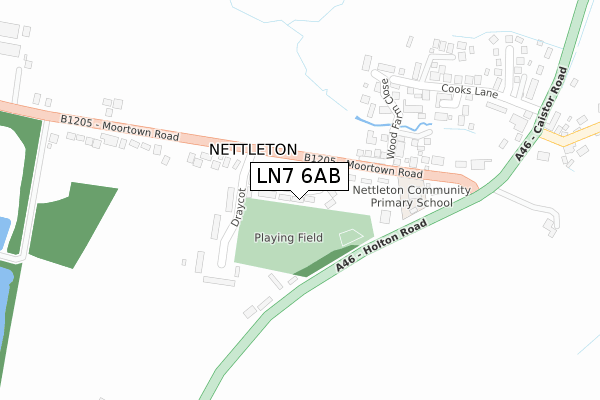 LN7 6AB map - large scale - OS Open Zoomstack (Ordnance Survey)