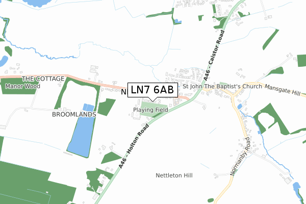 LN7 6AB map - small scale - OS Open Zoomstack (Ordnance Survey)