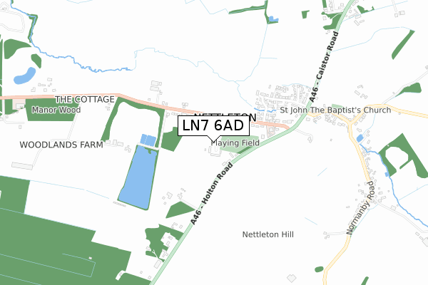 LN7 6AD map - small scale - OS Open Zoomstack (Ordnance Survey)