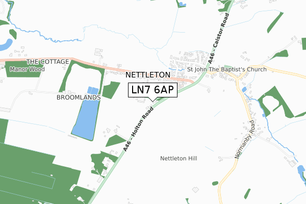 LN7 6AP map - small scale - OS Open Zoomstack (Ordnance Survey)