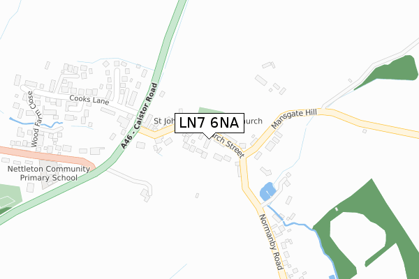 LN7 6NA map - large scale - OS Open Zoomstack (Ordnance Survey)